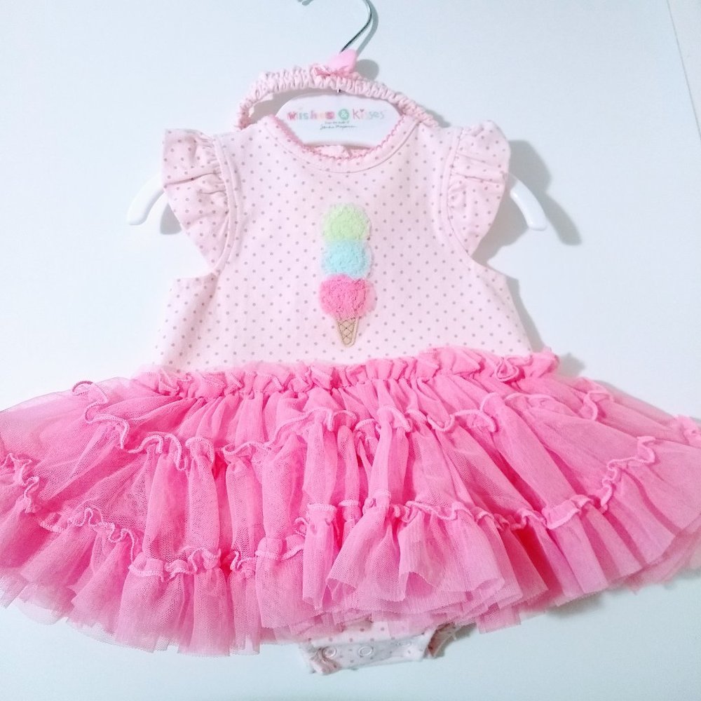 Little Me Tutu Ice Cream Dress & Shoes Sz 6 M